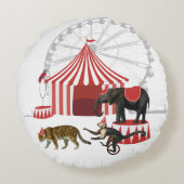 Farbenfrohe Karnevalsfestspiele Thementiere Große Rundes Kissen (Rückseite)