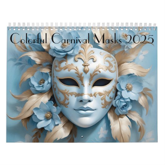 Farbenfrohe Karnevalsmasken Kalender (Titelbild)