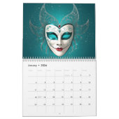 Farbenfrohe Karnevalsmasken Kalender (Jan 2026)