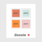 Farbenfrohe Karo Muster Handmade Bekleidungsgeschä Aufkleber (Blatt)