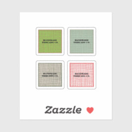 Farbenfrohe Karo Muster Handmade Bekleidungsgeschä Aufkleber