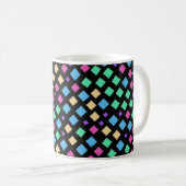 Farbenfrohe Karo-Muster Kaffeetasse (VorderseiteRechts)