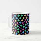 Farbenfrohe Karo-Muster Kaffeetasse (Vorderseite Links)