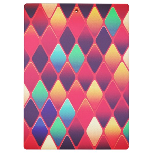 Farbenfrohe Karo-Muster Klemmbrett (Rückseite)