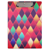 Farbenfrohe Karo-Muster Klemmbrett (Vorderseite)