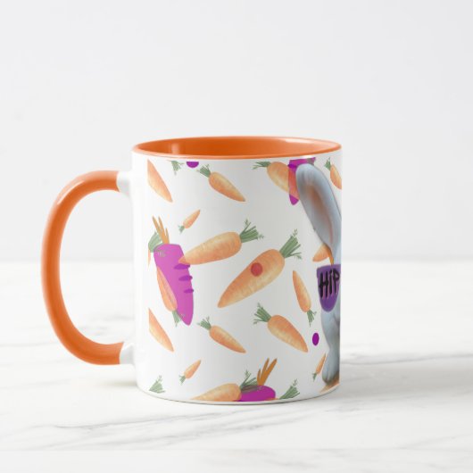 Farbenfrohe Karotten und Whimsikbraun Tasse (Links)