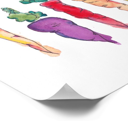Farbenfrohe Karotten Wasserfarbe Poster (Ecke)