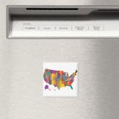 Farbenfrohe Karte Amerikas Magnet (In Situ (Geschirrspüler))