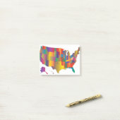 Farbenfrohe Karte Amerikas Post-it Klebezettel (Auf Schreibtisch)