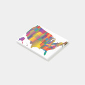 Farbenfrohe Karte Amerikas Post-it Klebezettel (angewinkelt)