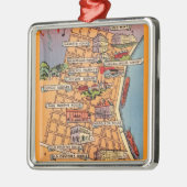 Farbenfrohe Karte des französischen Viertels Ornament Aus Metall (Links)