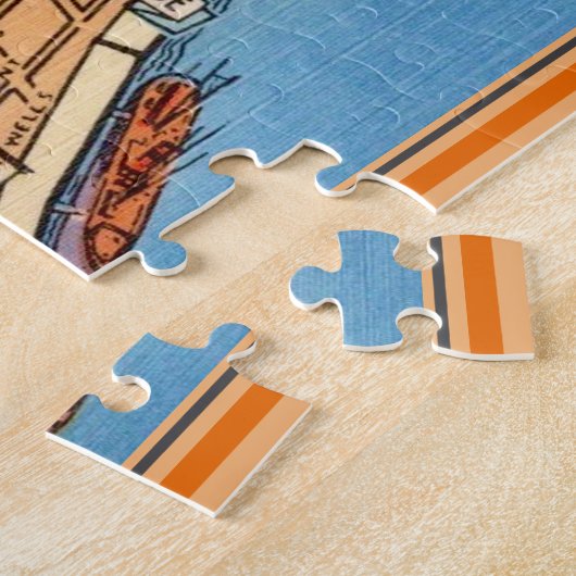 Farbenfrohe Karte des französischen Viertels Puzzle (Seite)