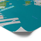 Farbenfrohe Karte des NYC Poster (Ecke)