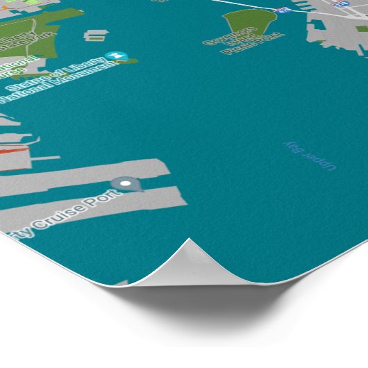 Farbenfrohe Karte des NYC Poster (Ecke)