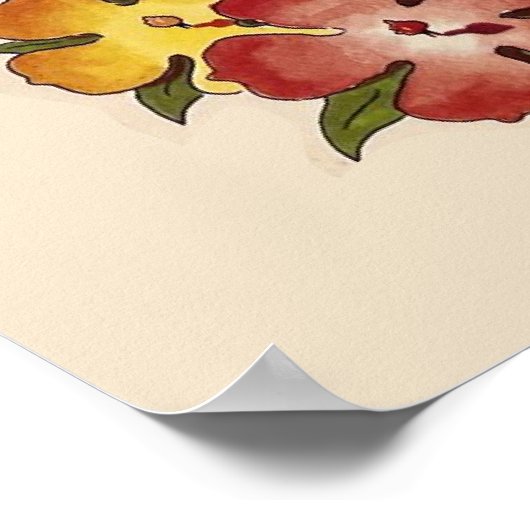 Farbenfrohe Karte Florida Poster (Ecke)