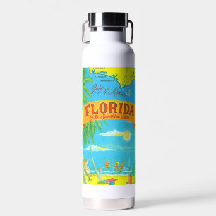 Farbenfrohe Karte Florida Trinkflasche