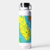 Farbenfrohe Karte Florida Trinkflasche (Rückseite)