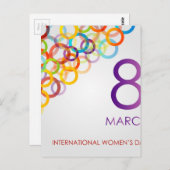 Farbenfrohe Karte für den Frauentag (Vorne/Hinten)