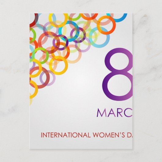 Farbenfrohe Karte für den Frauentag (Vorderseite)