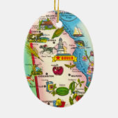 Farbenfrohe Karte Keramik Ornament (Hinten)