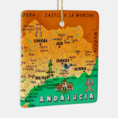 Farbenfrohe Karte von Andalusien Spanien Keramikornament (Rechts)