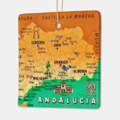 Farbenfrohe Karte von Andalusien Spanien Keramikornament (Links)