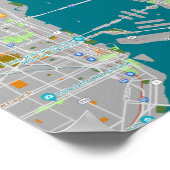 Farbenfrohe Karte von Miami Poster (Ecke)