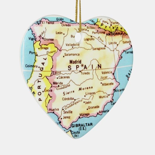 Farbenfrohe Karte von Spanien Design Keramikornament (Rechts)