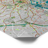 Farbenfrohe Karte von Tokio Poster (Ecke)