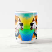 Farbenfrohe Kartoon Dog Illustration Kaffeetasse (Mittel)