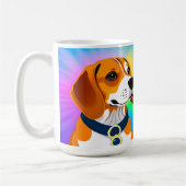 Farbenfrohe Kartoon Dog Illustration Kaffeetasse (Links)