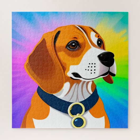 Farbenfrohe Kartoon Dog Illustration Puzzle (Vertikal)