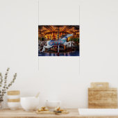 Farbenfrohe Karussell Pferd und Mercosur Runde Poster (Küche)