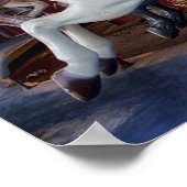 Farbenfrohe Karussell Pferd und Mercosur Runde Poster (Ecke)