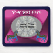 Farbenfrohe Karussellpferde Design-Foto Mousepad (Vorne)