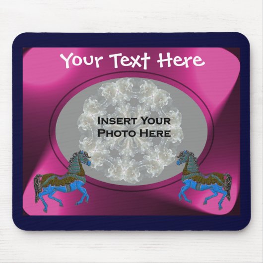 Farbenfrohe Karussellpferde Design-Foto Mousepad (Vorne)