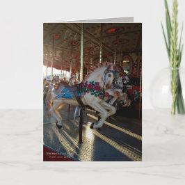 Farbenfrohe Karussellpferde / Karnevalsritte Karte