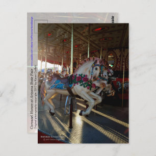 Farbenfrohe Karussellpferde / Karnevalsritte / Postkarte