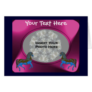 Farbenfrohe Karusselpferde Fotokarte