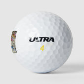 Farbenfrohe Karusselpferde Golfball (Logo)