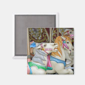 Farbenfrohe Karusselpferde Magnet (Vorderseite/Rückseite)