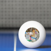 Farbenfrohe Karusselpferde Tischtennisball (Netto)