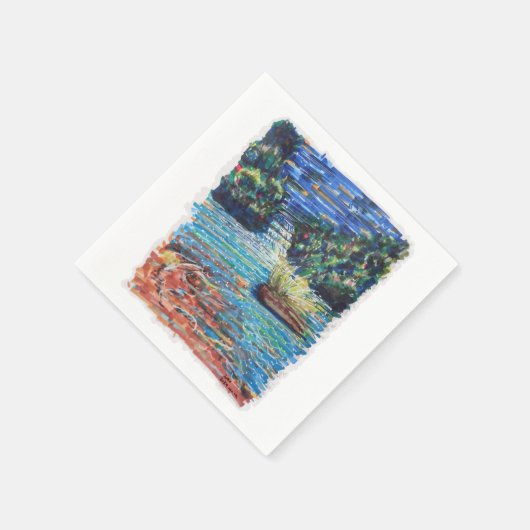 Farbenfrohe Kaskade Serviette (Ecke)