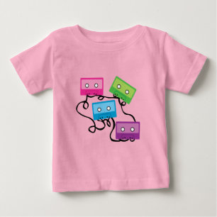 Farbenfrohe Kassetten Baby T-shirt