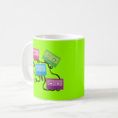 Farbenfrohe Kassetten Kaffeetasse (Vorderseite Links)