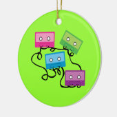 Farbenfrohe Kassetten Keramik Ornament (Links)