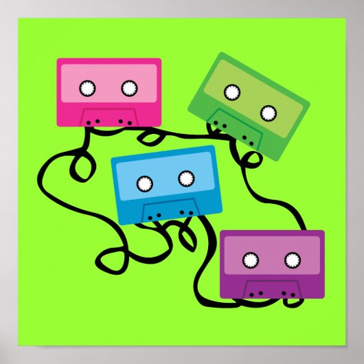 Farbenfrohe Kassetten Poster (Vorne)