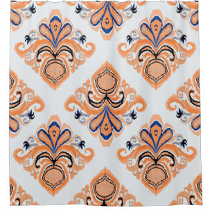 Farbenfrohe Kat-Muster im Vintagen Stil. Elegant Duschvorhang