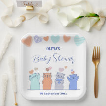 Farbenfrohe Kätzchen Herz pink Babydusche Dekorati