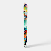Farbenfrohe Katze 759 Wasserwelle iPhone 15 Hülle (Linke Seite)